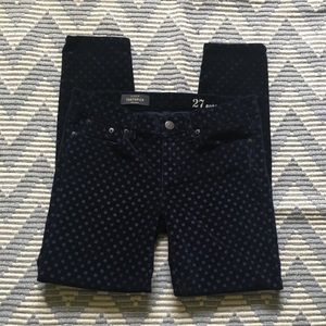 J.Crew dark blue polka dotted TOOTHPICK